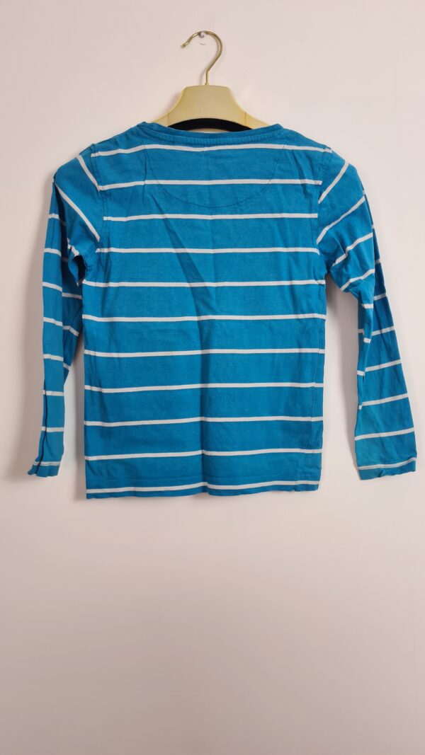 Chłopięcy longsleeve w niebiesko-białe paski 98/104 - obrazek 2